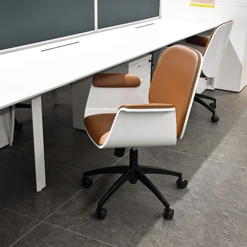 Modern Deri büro sandalyeleri İskandinav Ofis Yemek Rahat Arkalığı bilgisayar sandalyesi Mobil Kaldırma Döner Koltuk oyun sandalyesi