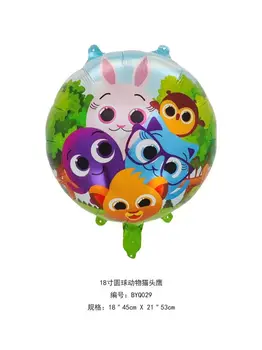 50 adet 18 inç yuvarlak top hayvan baykuş folyo balon Alüminyum Helyum Balon Doğum Günü Tema Parti Dekor Çocuk Oyuncakları