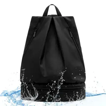 Yüzme Sırt Çantası Su Geçirmez spor çanta Fermuarlı yüzme Çantası ıslak Ve Kuru Bölmeli saklama çantası Yüzme Plaj Kamp İçin