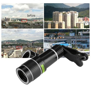 Monoküler Klip Telefoto Makro Kamera Lensler Evrensel Cep Telefonu Kamera Lens Optik Teleskop Telefoto Lens