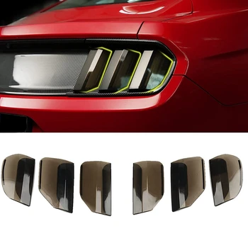 Kuyruk aydınlatma koruması Arka Lambası yüzey koruma Trim Çerçeve Aksesuarları Ford Mustang 2015 2016 İçin 2017, Duman Siyah