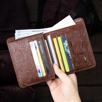 2023 Yeni erkek Hakiki deri cüzdan İş Çanta kart tutucu Şeffaf Pencereler Banknot Kat Cüzdan