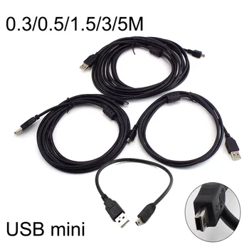 USB Mini şarj kablosu Şarj hattı 0.3/0.5/3M T port konnektörleri uzatmak için araba dvr'ı dijital kamera tel 5M yüksek miktar