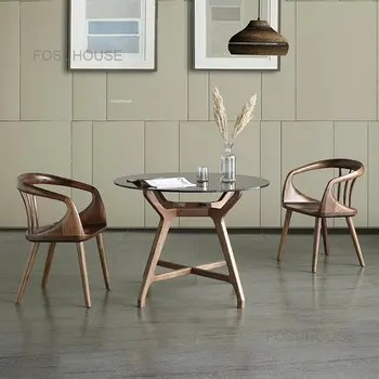 İskandinav Tasarımcı Oturma Odası Sandalye Basit Modern Yemek Sandalyesi Mutfak Ev Mobilyaları Kanepe Sandalye katı ahşap Eğlence Koltuk