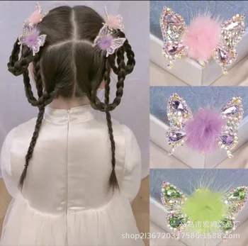 3D Hareketli Kelebek Saç Tokası Zarif Rhinestone saç tokası s Kadınlar İçin Kürk Topu Tokalarım saç tokası Şapkalar saç aksesuarları