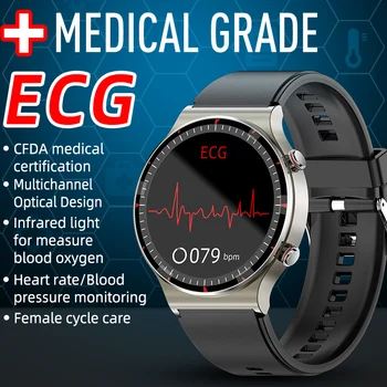 Smartwatch Yeni G08 Tıbbi Sınıf Sağlık Monitör PPG EKG Eski Erkek Kadın akıllı saat Kalp Hızı Kan oksijen monitörü Spor Spor
