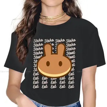 Yemek Tavşan Kek Kadın Tişörtleri Maymun Gözleme Grunge Vintage Kadın Giyim Büyük Pamuk Grafik Streetwear