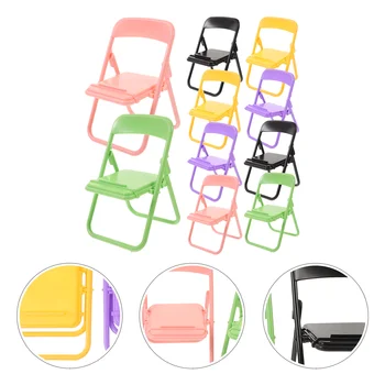 10 Adet Sandalye telefon Tutucu Minyatür Model Braketi Prop Cep Standı Akıllı Mobilya