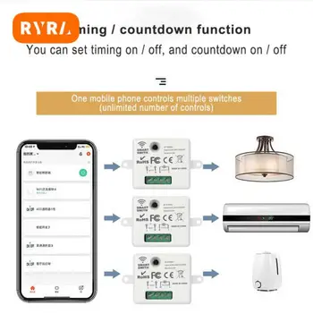 Akıllı Anahtar Kablosuz Mini Kesici Tuya Tek Telli anahtar modülü App Kontrol Uzaktan Kumanda Mini Rf Wifi