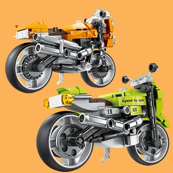 Moto rcycle Moto araba Yarışı Yapı Taşları Şehir Teknik Yüksek Teknoloji moto çapraz Araçlar Modeli Tuğla Oyuncak Çocuk Hediye Erkek