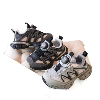 Sonbahar Yeni çocuk Örgü Yüzey Havalandırma Rahat Spor Ayakkabı Yumuşak Kaymaz EVA Taban Erkek Kız Nefes koşu ayakkabıları