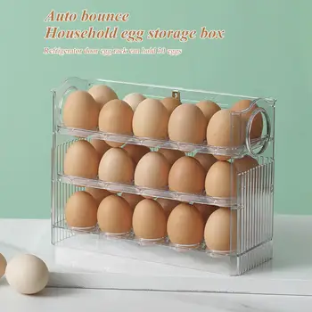 Yumurta Tutucu Buzdolabı için 3 Katmanlı Flip Buzdolabı Kapı Yumurta Saklama Tepsisi Konteyner