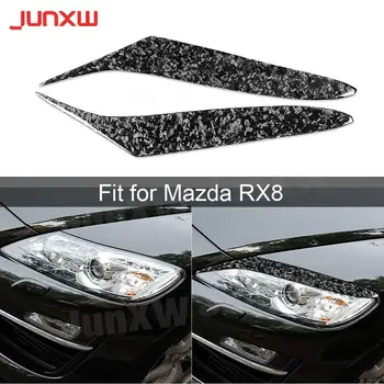 Karbon Fiber Ön Lamba Kaş Far Kapakları Mazda RX8 Coupe 2004-2008 için Araba Dekorasyon
