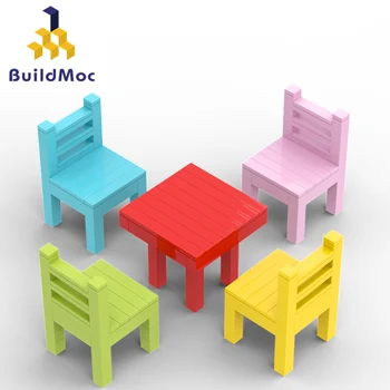 Buildmoc Banbaned Masaları Sandalyeler Garten Oyunu Rakamlar MOC Set Yapı Taşları Setleri Oyuncaklar Çocuklar Çocuklar için Hediyeler Oyuncak Tuğla