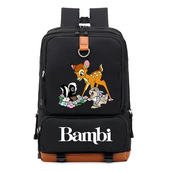 Disney Bambi Okul Kitap Çantaları Karikatür Erkek Kız Seyahat Günlük Omuz Sırt Çantası Genç Büyük Kapasiteli Bookbag Sırt Çantası Mochila