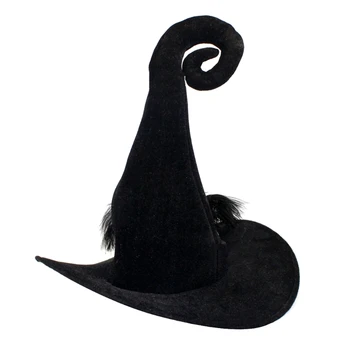 Klasik Cadılar Bayramı Cadı Sihirbazı Şapka Parti Kostüm Şapka Şeytan Cosplay Sahne Dekorasyon Aksesuarları Yetişkin Kadın Erkek için