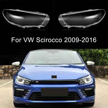 Çift VW Volkswagen Scirocco 2009-2016 için araba far kapağı Lens abajur kafa ışık kapakları lamba kabuk
