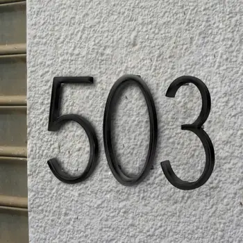 Ev Dekor Yüzen Ev Numarası Harfler Adres Kapı Etiketi Modern Sayısal Kapı Plak Siyah Numarası Adres ev kapısı İşareti