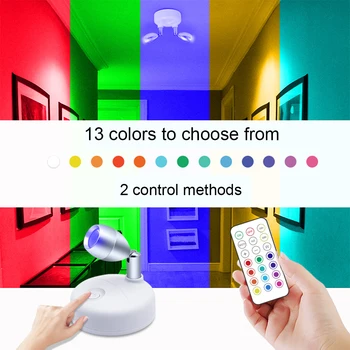 13 Renk Duvar Aplikleri Lambası Uzaktan Kumanda RGB Gece Lambası Kutusu ile Açı Ayarlanabilir Yatak Odası Başucu Oturma Odası için dolap