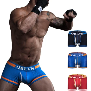 ORLVS Boksörler Olmayan Yan Dikiş Külot Yapışmasını Önlemek Rektal Alan Fit Stil Yumuşak Duygu Pamuk geniş kemer erkek iç çamaşırı