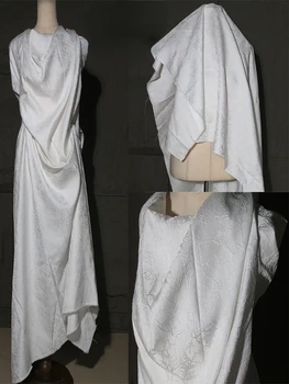 Doku Jakarlı Kumaş Beyaz Elbise Giyim Tasarımcısı Toptan Kumaş Dıy Apaprel Dikiş Kumaş Metre Polyester Malzeme