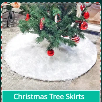 Saf Beyaz Peluş Noel Ağacı Etek, Noel Ağacı Önlük, Peluş Ağaç Etek, Noel Ağacı Mekan Düzeni Dekoratif Ağaç Etek