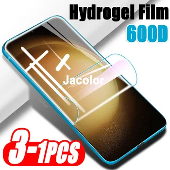 1-3 ADET Jel Film Samsung Galaxy S23 S23+ S22 Ultra S21 Fe S21 Artı Ekran Hidrojel Film S23Ultra S 23 22 21 Güvenlik Yumuşak Film