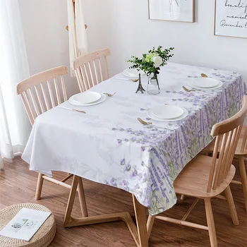 Lavanta Çiçek Vintage Masa Örtüsü Su Geçirmez yemek masası Parti Dikdörtgen Yuvarlak Masa Örtüsü Ev Tekstili Mutfak Dekorasyon