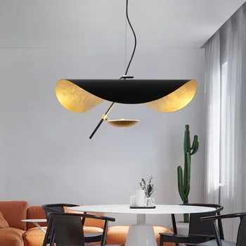 Işık odası dekor Postmodern sanat Led avize kolye lamba Minimalist mutfak ada kısılabilir süspansiyon armatür oturma fuaye