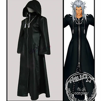 Anime Oyunu Kingdom Hearts 2 Organizasyon XIII Siyah Coat Robe Cadılar Bayramı Partisi Cosplay Kostüm