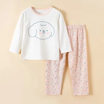 Kış Çocuklar pamuklu uzun kollu tişört Pijama Seti Bebek uyku Sevimli Sıcak Pijama Yürümeye Başlayan Erkek Kız Pijama Gece Takım Elbise 1-10Y