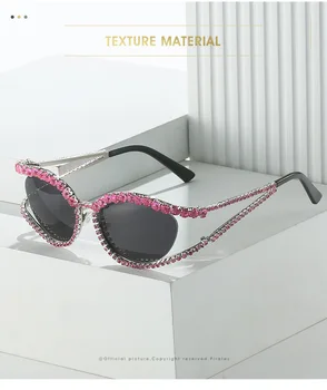 DIY Hollow Yarı çerçevesiz güneş gözlüğü Kadın Marka Tasarım Kedi Göz Parti Elmas Güneş Gözlüğü Kadın Seyahat Kız Lady Gözlük UV400