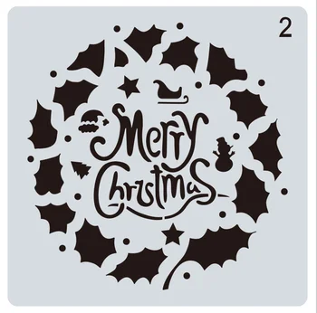15 * 15 Merry Christmas Katmanlı Şablonlar için Dıy karalama defteri / fotoğraf albümü Dekoratif Kabartma boyama, boyama şablon, ev dekor