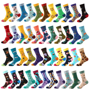 Yeni Unisex Moda Çorap Sevimli Karikatür Hayvan Geometri Orta Tüp Sokak Trend Kadın Çorap Ter Nefes spor çoraplar Erkekler için