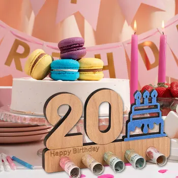 2023 Komik Doğum Günü Pastası Ahşap El Sanatları Dijital Ahşap Kek Topper Akrilik Kek Ekleme Düğün Yıldönümü Doğum Günü Partisi Bayrağı