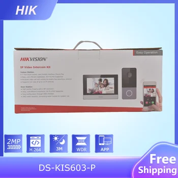 Orijinal HİK IP Video İnterkom Kiti DS-KIS603-P dahil DS-KV6113-WPE1 + DS-KH6320-WTE1 Kapı İstasyonu WİFİ Monitör villa ev için