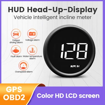Otomobil Parçaları GPS OBD2 yüksek çözünürlüklü LCD Ekran HUD HEAD Up Display Araç akıllı eğim ölçer 5 alarm fonksiyonları Tüm Arabalar İçin