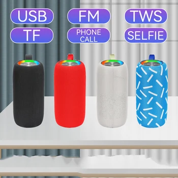 TWS taşınabilir bluetooth'lu hoparlör Kablosuz Subwoofer El Feneri Bas Stereo Desteği Mikrofon Mikro SD Kart TF FM AUX Oyun