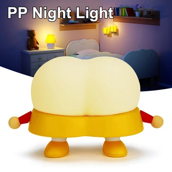 LED Gece Lambası Karikatür Popo Şeklinde Silikon Başucu Lambası Dokunmatik Sensör 3 Renk Masa Lambası Şarj Edilebilir Yatak Odası Dekorasyon İçin