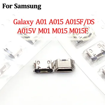 100 Adet mikro usb şarj yuvası Portu samsung için konektör Galaxy A01 A015F A015V / M01 M015 M015F / A03 Çekirdek / A032F Şarj Jack Tak