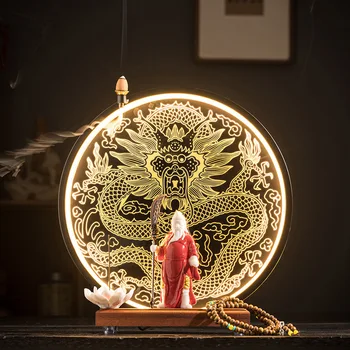 Yaratıcı Guan Gong Wu Servet ejderha dekorasyon lamba açılış yeni ev hediye oturma odası ofis masaüstü dekorasyon ev