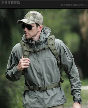 Askeri Hafif Taktik Ceket Erkek Ceket Açık Yürüyüş Kamp Rüzgar Geçirmez Su Geçirmez Techwear Kapşonlu Ceketler