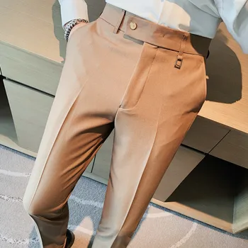 Ingiliz Tarzı Sonbahar Katı Iş günlük giysi Pantolon Erkek Giyim Basit Tüm Maç resmi giysi Ofis Pantolon Düz 28-36
