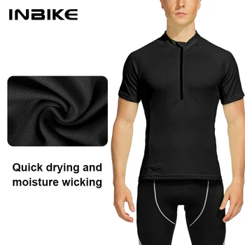 INBIKE erkek Bisiklet Jersey Kısa Kollu Bisiklet Gömlek Yaz Nefes Yansıtıcı MTB Bisiklet Sürme Forması Çabuk Kuru Giyim