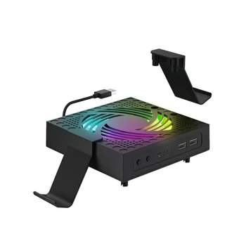 RGB renkli soğutma fanı oyun konsolu için ayarlanabilir rüzgar hızı ısı dağılımı Fan USB portu ile