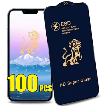 100 adet ESD Temperli Cam Kapak Anti Toz Ekran Koruyucu Film iPhone 15 Pro Max 14 Artı 13 Mini 12 11 XS XR X 8 7 SE