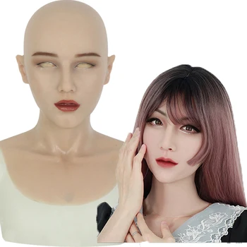 Güzellik Kel Tatil Maskeleri Cadılar Bayramı Silikon 3D Gerçekçi Maskeleri Supersoft Adil Bana Yetişkin Başka Cosplay Karnaval Maskeleri