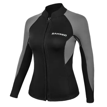 Dalgıç kıyafeti Sörf Şnorkel kadın Wetsuit Ceket 2mm Ön Fermuar Dalış Kış mayo Sıcak Tutmak