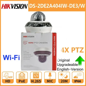 HİKVİSİON Orijinal WiFi PTZ IP Kamera DS-2DE2A404IW-DE3 / W 2.8-12mm Mikrofon IR20m 4X Zoom PoE IP66 IK10 H. 265 CCTV Video Gözetim