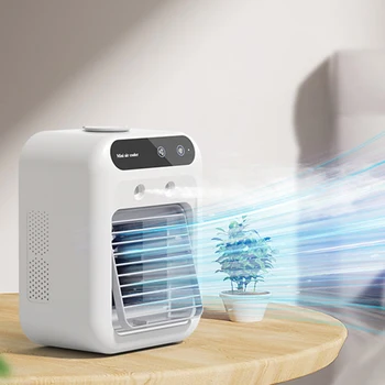Masaüstü vantilatör Soğutucu Düşük Gürültü Taşınabilir Elektrikli Klima Fanı 1800mAh 2 hız Ayarlanabilir Ev Ev Yatak Odası için